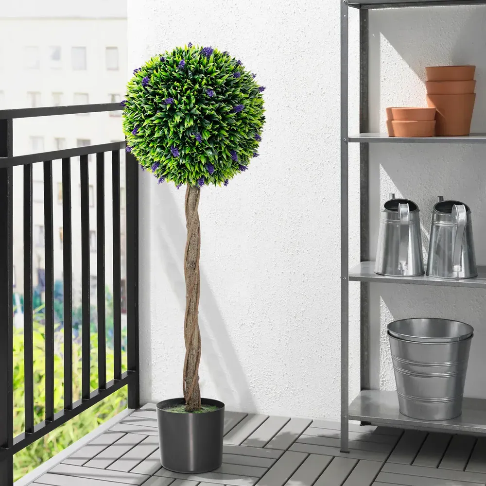 Artificial Lavender Ball Topiary Tree 4ft - Green