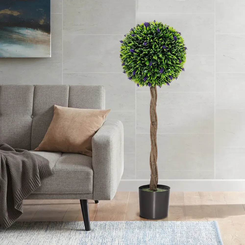 Artificial Lavender Ball Topiary Tree 4ft - Green