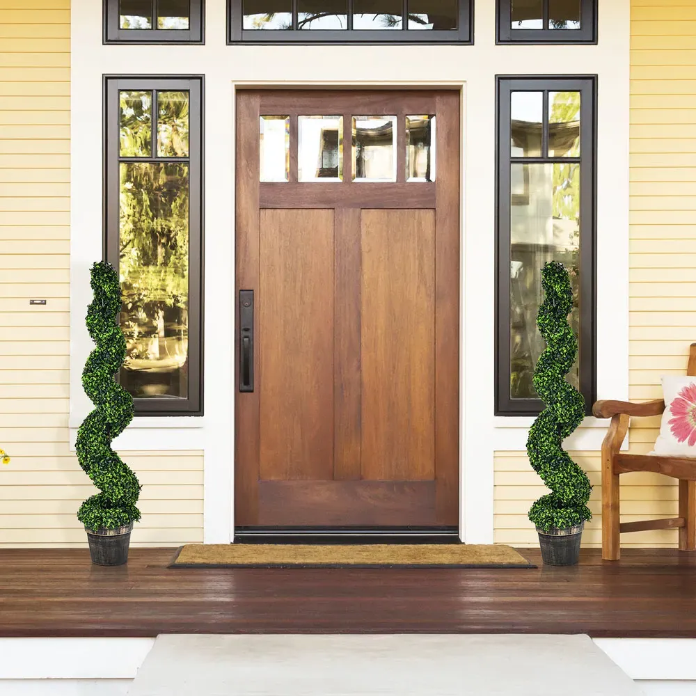 Artificial Spiral Topiary Tree 4ft 2 Pack - Multi