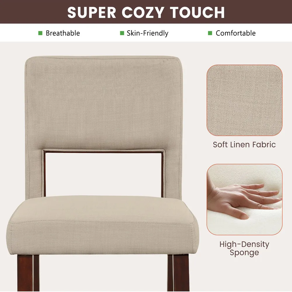 Bar Stool Set of 2 - Beige