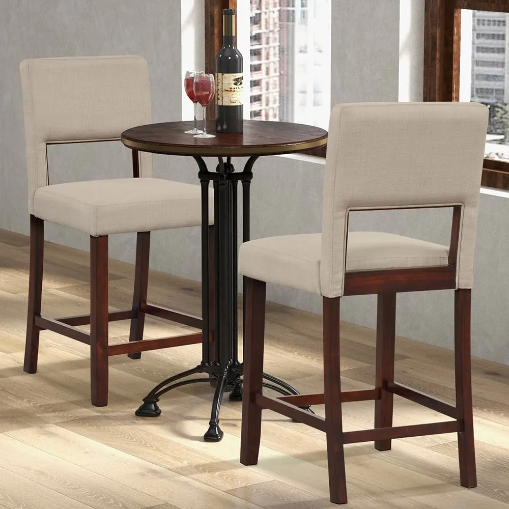 Bar Stool Set of 2 - Beige