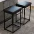 Bar Stool Set of 2 - Black, PU Leather