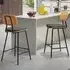 Bar Stool Set of 2 - Black, Rattan