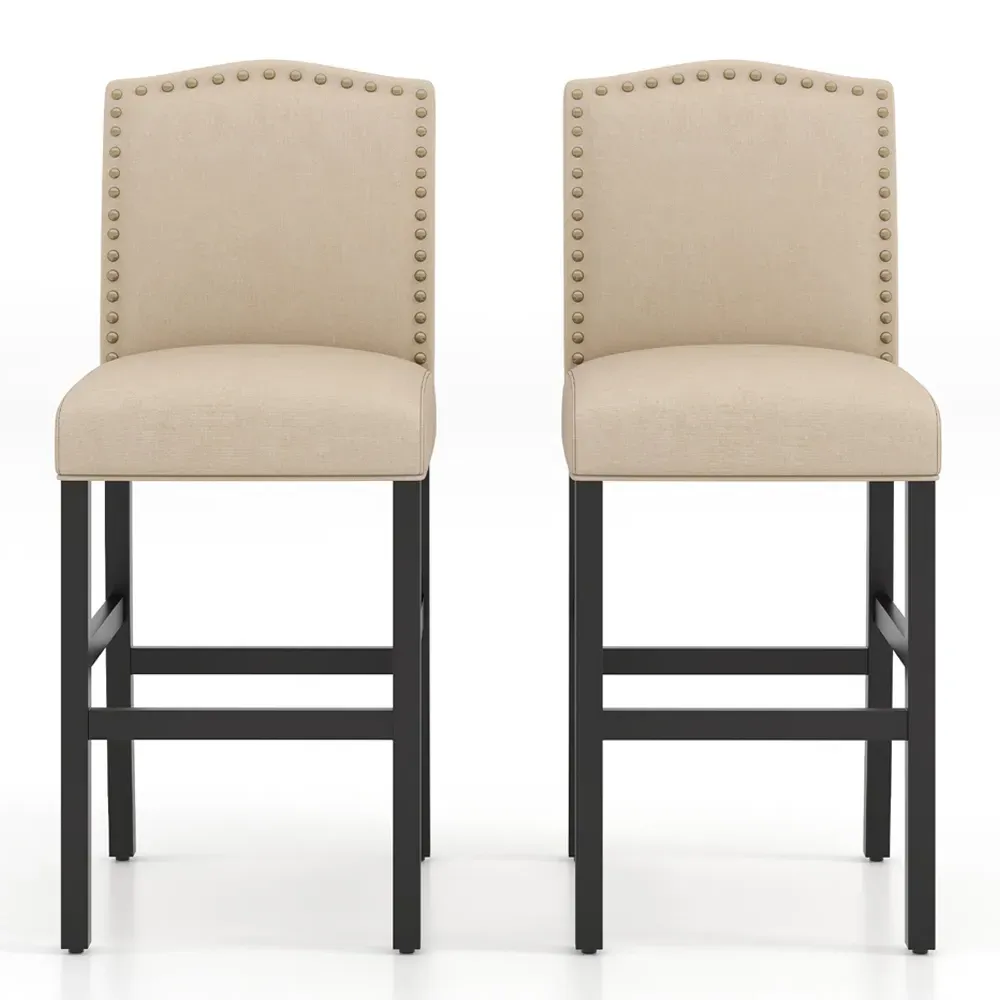Bar Stool Set of 2 - Cream