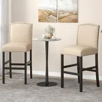 Bar Stool Set of 2 - Cream