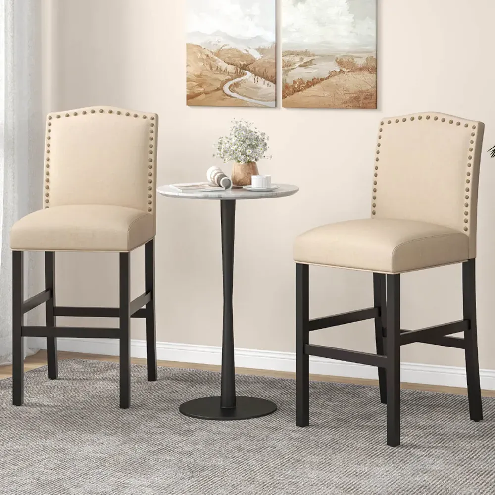 Bar Stool Set of 2 - Cream