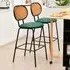 Bar Stool Set of 2 - Green, PU Leather