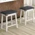 Bar Stool Set of 2 - White, PU Leather