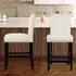 Bar Stool Set of 2 with Backrest - Beige, Fabric