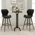 Bar Stool Set of 2 with Curved Backrest - Black