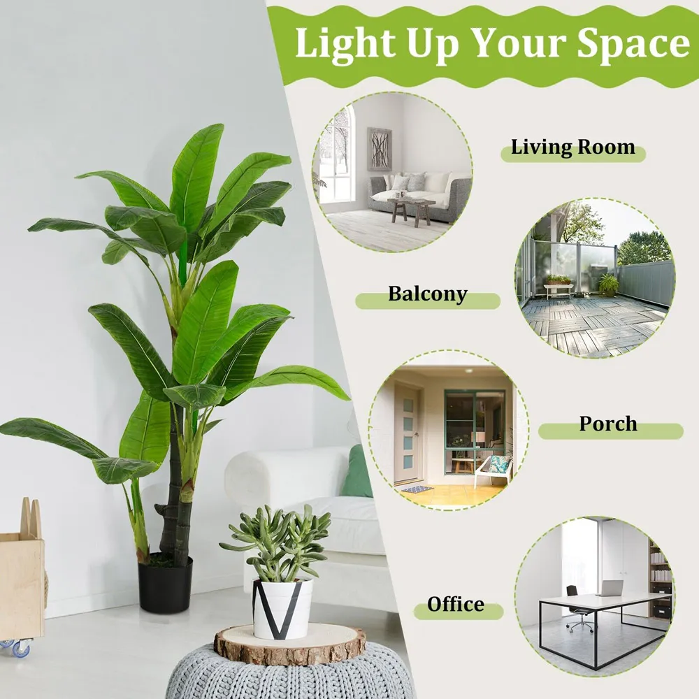 Bird Of Paradise Artificial Tree In Pot 150cm - Green