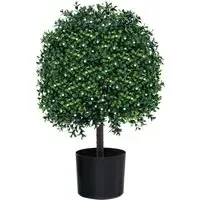 Boxwood Topiary Ball Tree Artificial Plant 1.8ft 2 Pack - Green