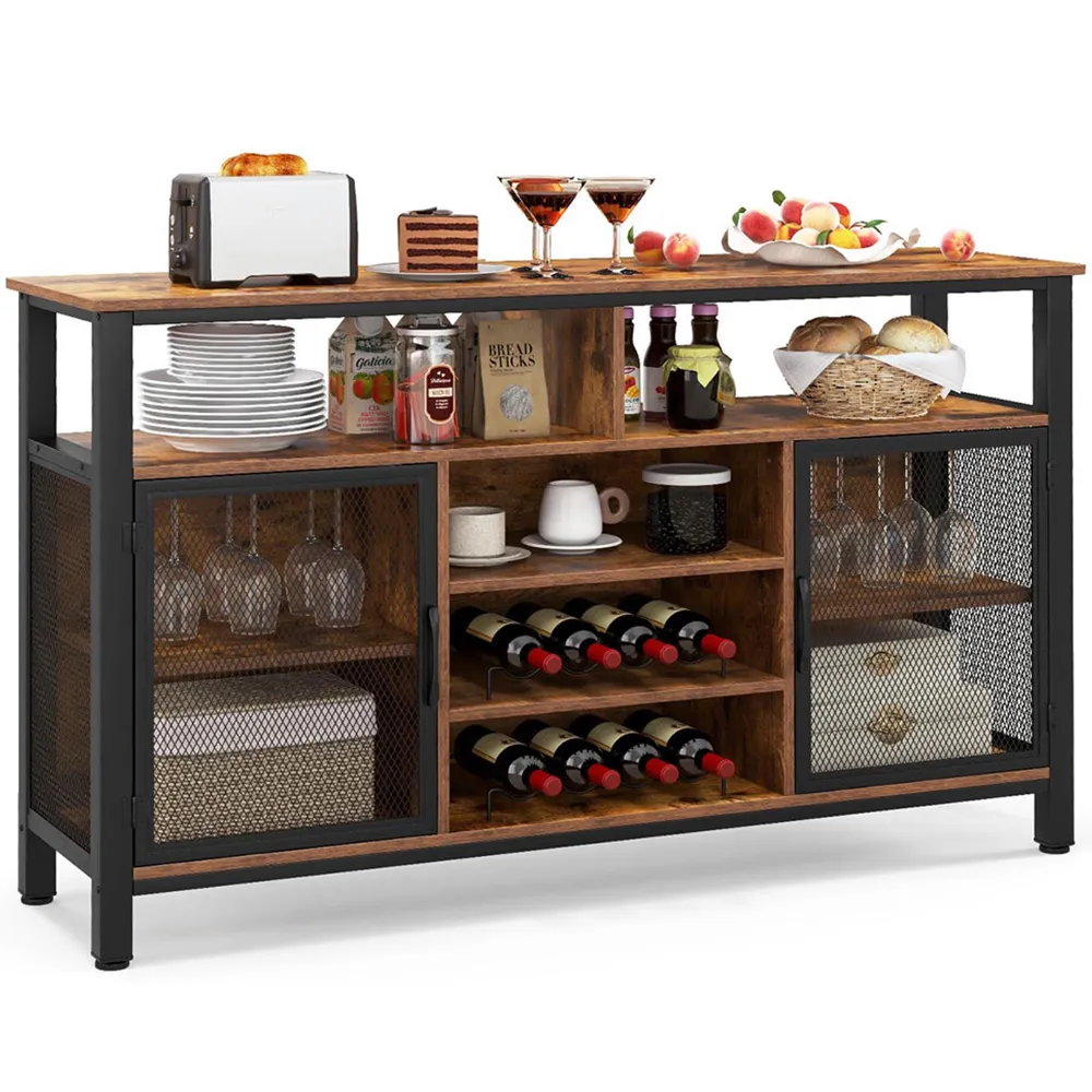 Buffet Sideboard with Wine Rack - Brown