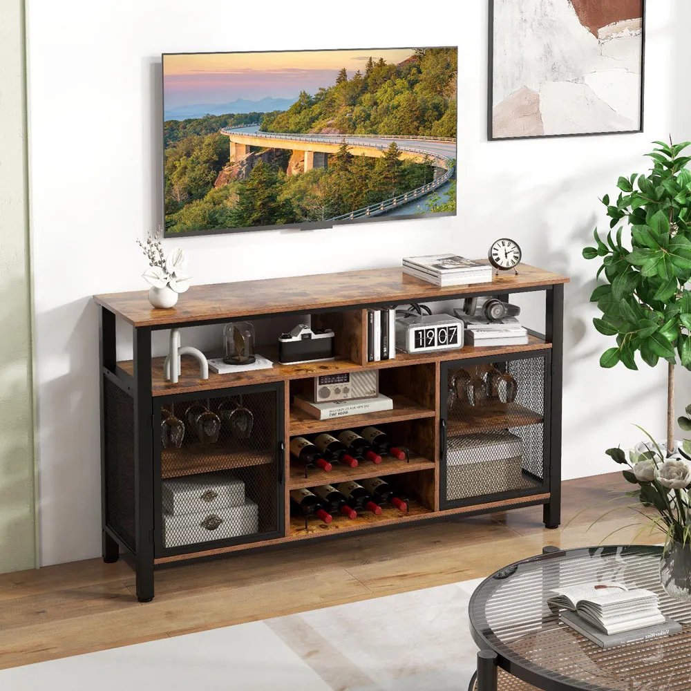 Buffet Sideboard with Wine Rack - Brown