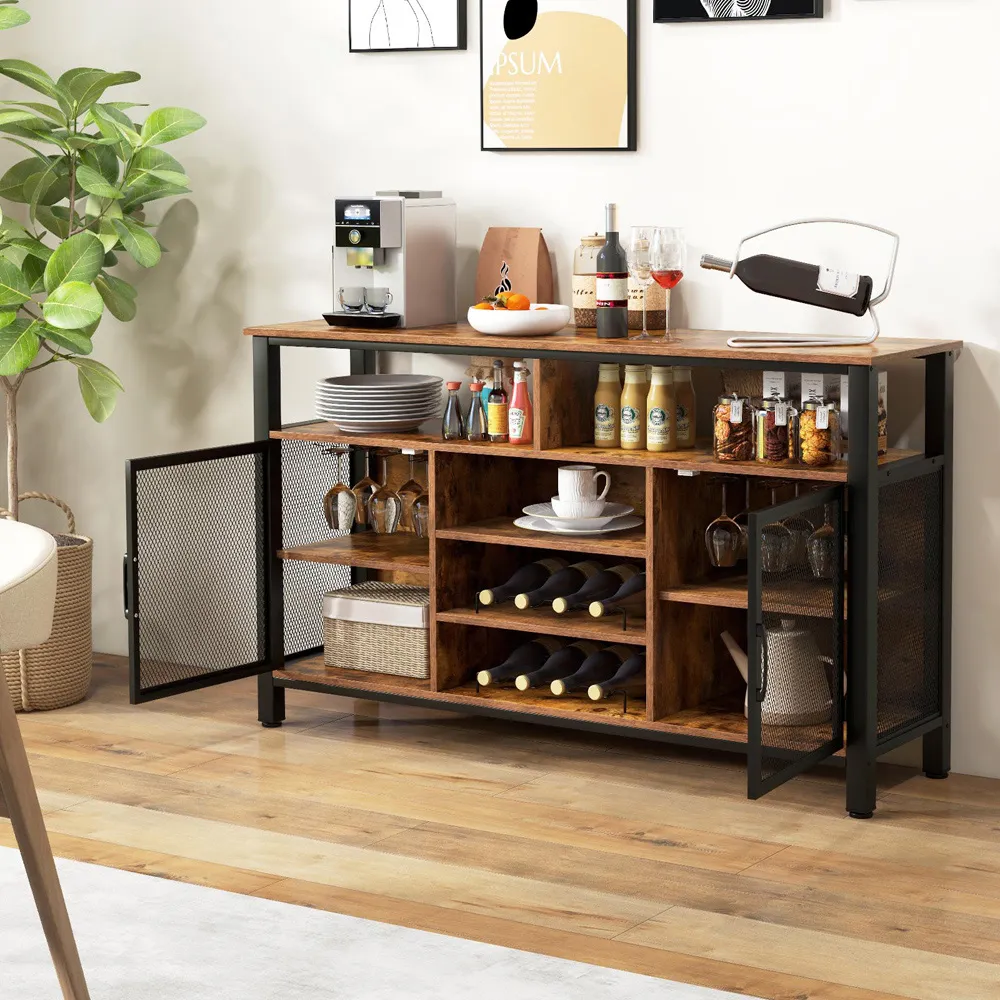 Buffet Sideboard with Wine Rack - Brown