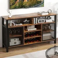 Buffet Sideboard with Wine Rack - Brown