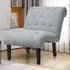 Button Tufted Accent Chair - Grey, Linen