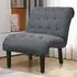 Button Tufted Accent Chair - Grey, Linen
