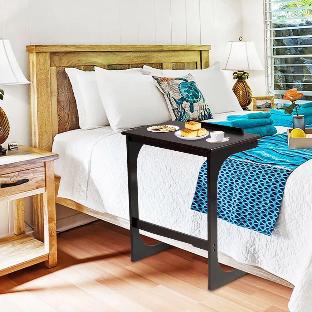 C-Shaped Adjustable Side Table - Brown, Bamboo