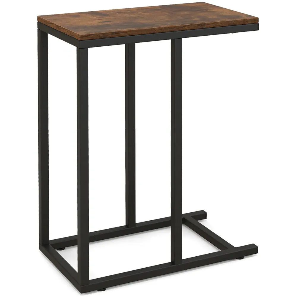 C Shaped End Table - Brown