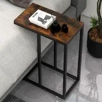 C Shaped End Table - Brown