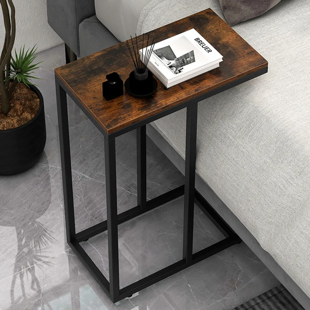 C Shaped End Table - Brown image