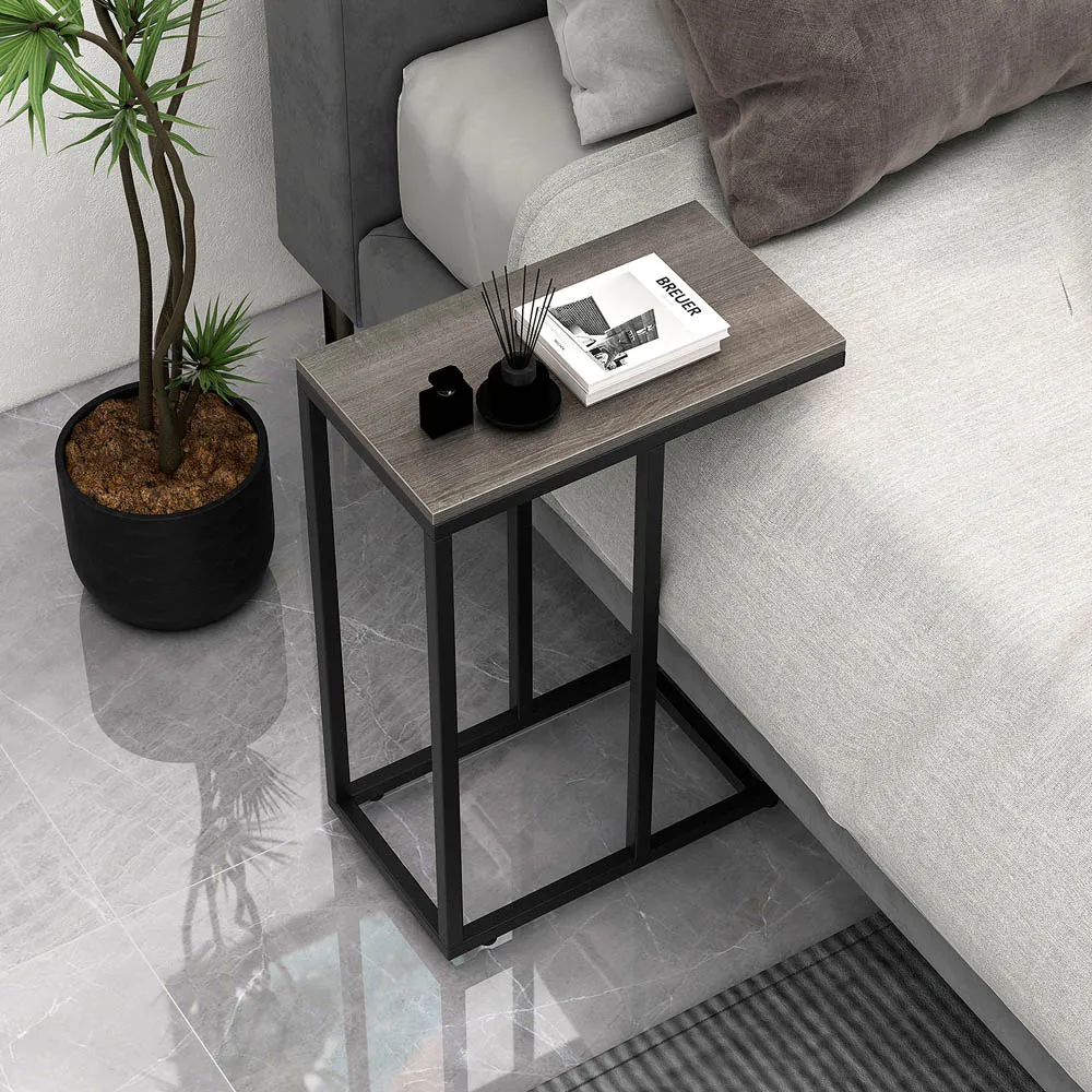 C Shaped End Table - Grey