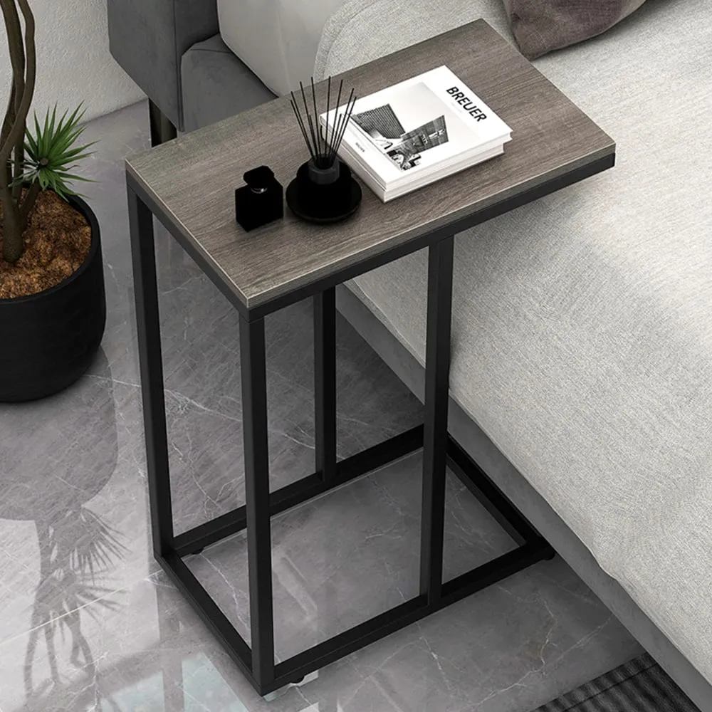 C Shaped End Table - Grey