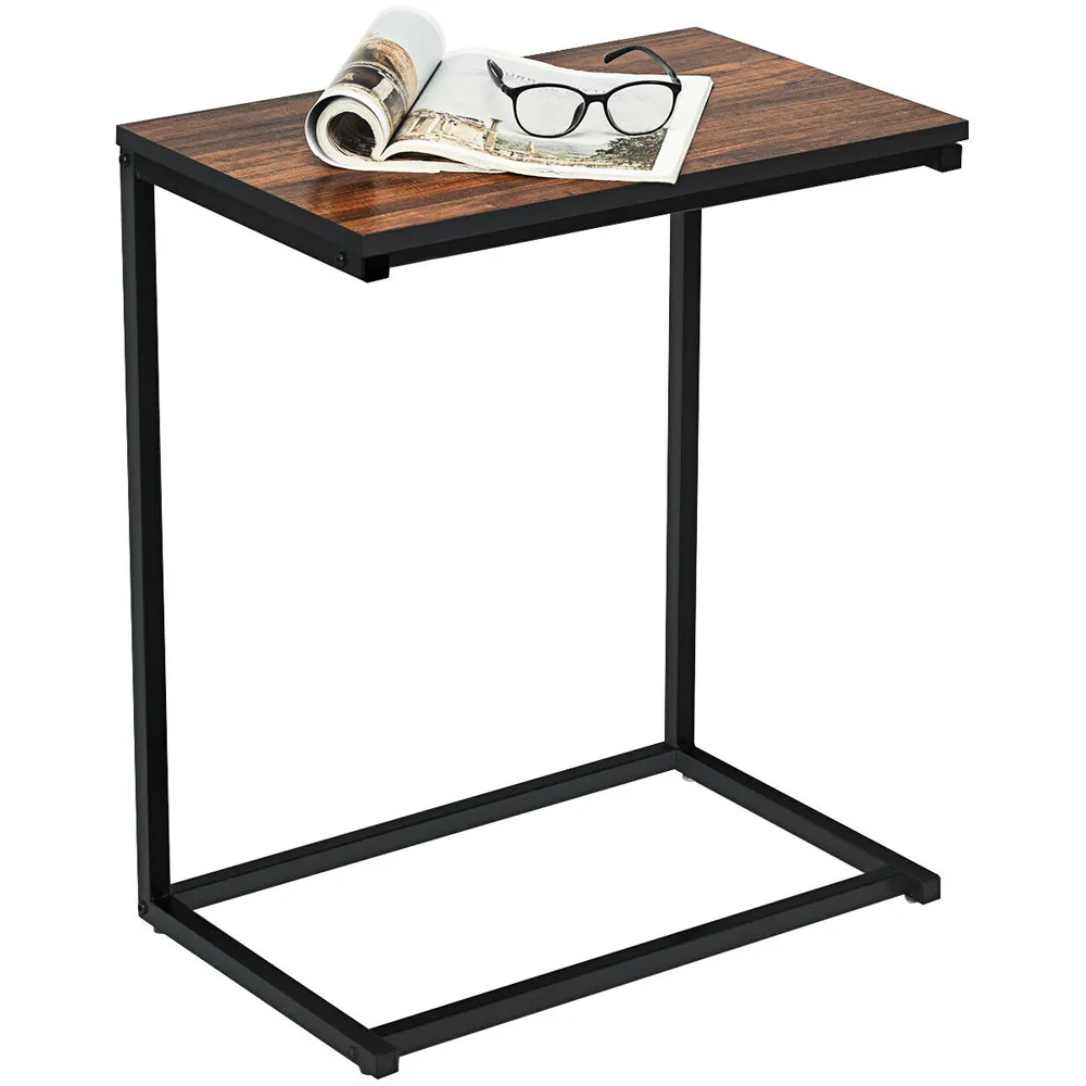C-Shaped Side Table - Brown