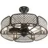 Caged Crystal Ceiling Fan Light - Coffee