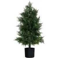Cedar Topiary Tree Artificial Plant In Pot 2.6ft - Green