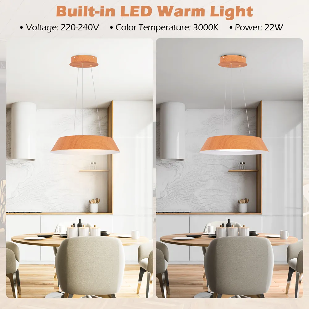 Ceiling Light with Wood Grain - Cream, Metal