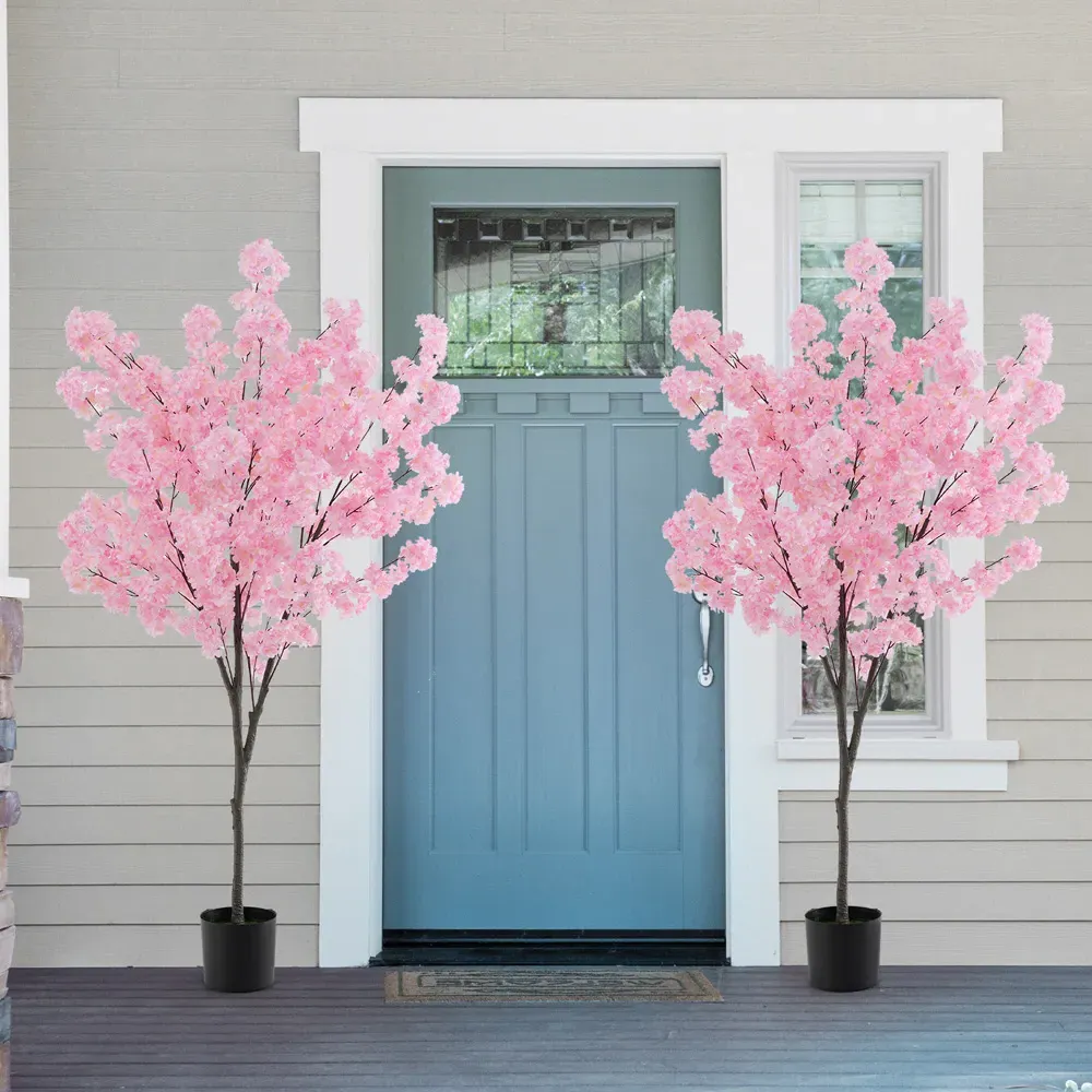 Cherry Blossom 6.2ft Artificial Plant in Pot - Pink