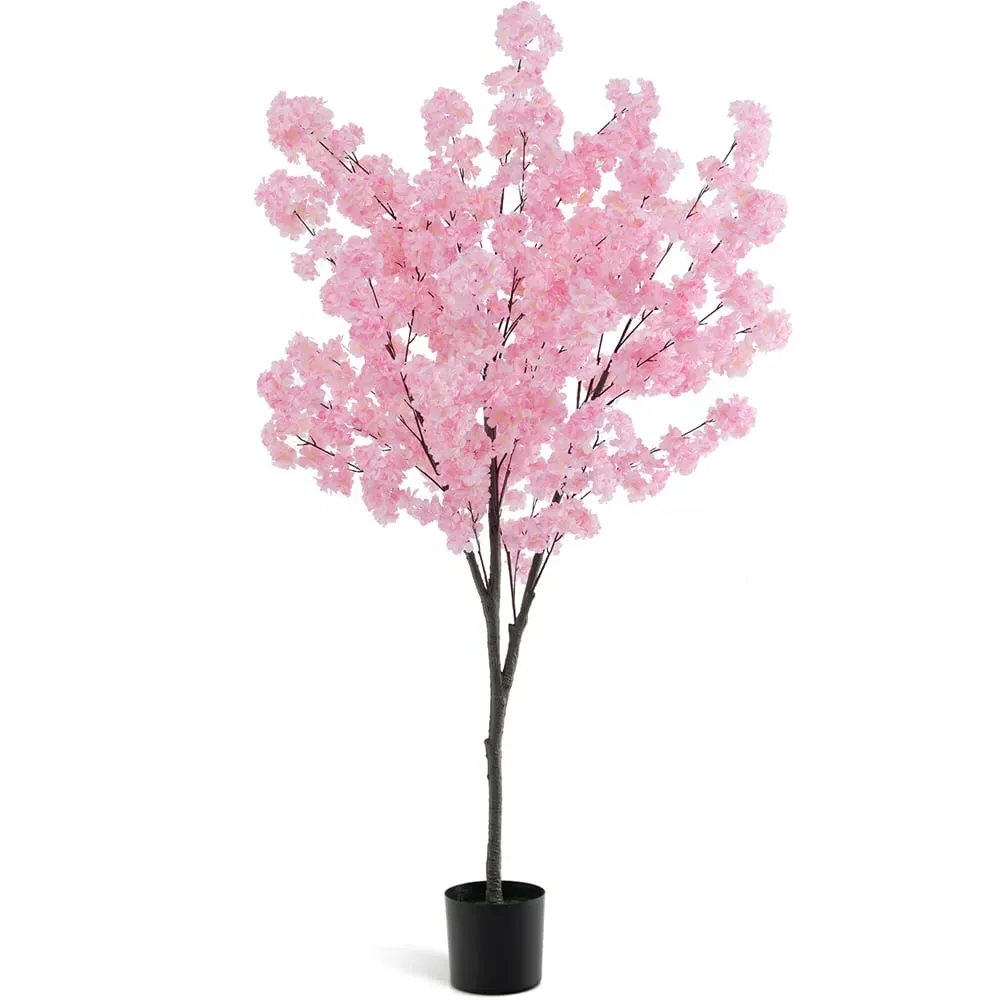 Cherry Blossom 6.2ft Artificial Plant in Pot - Pink image