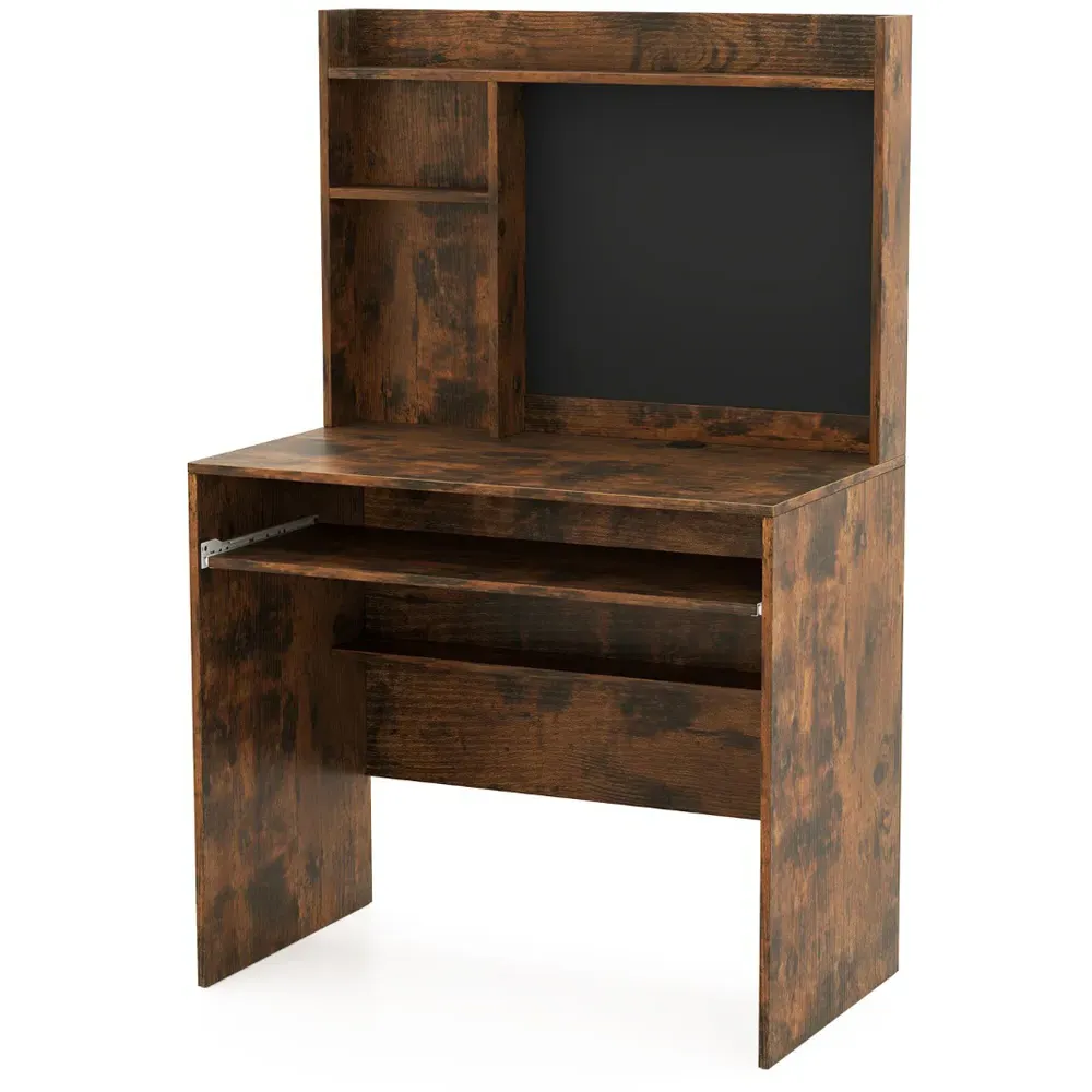 Computer Desk with Magnetic Bulletin Board - Brown