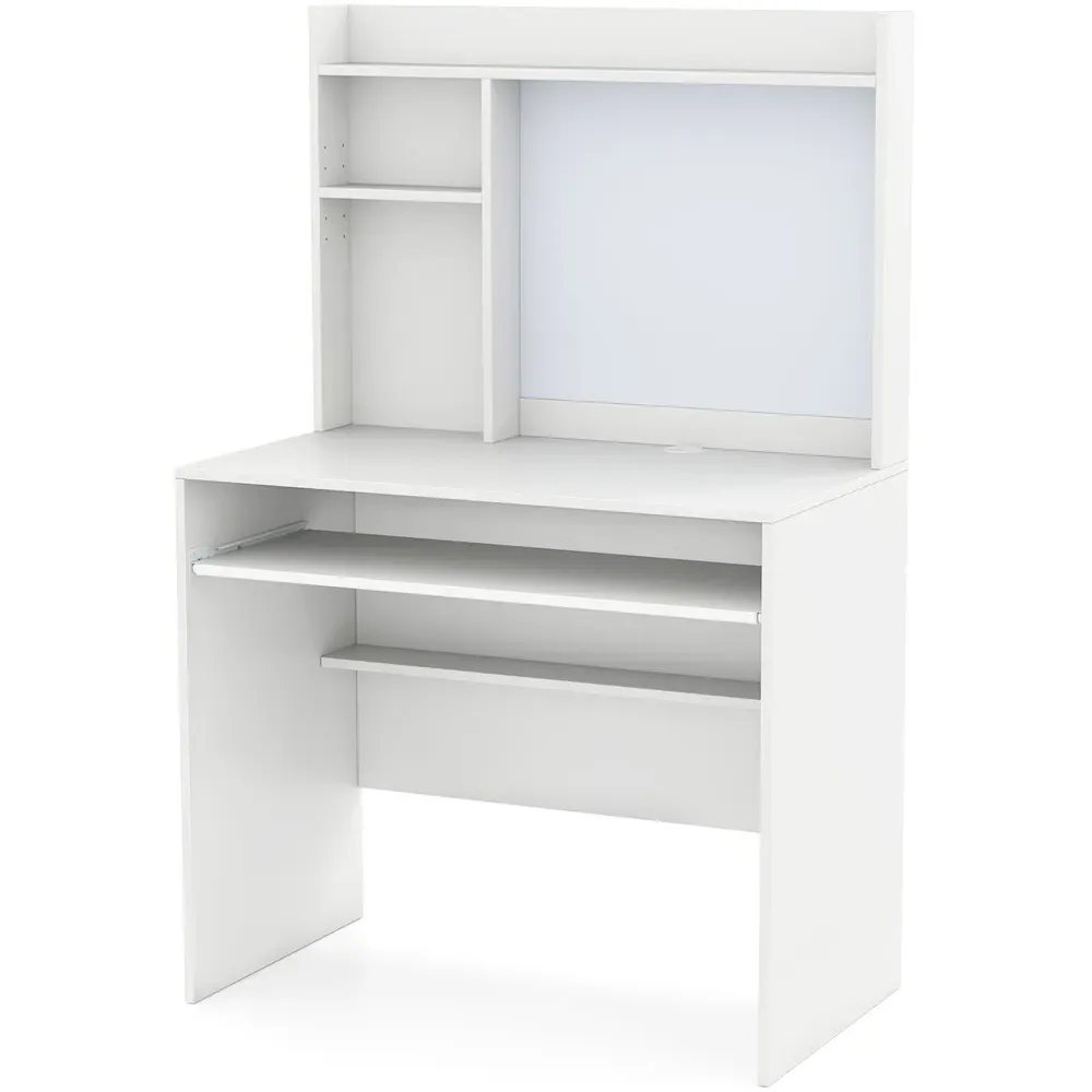 Computer Desk with Magnetic Bulletin Board - White
