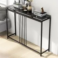 Console Table - Black, Faux Marble
