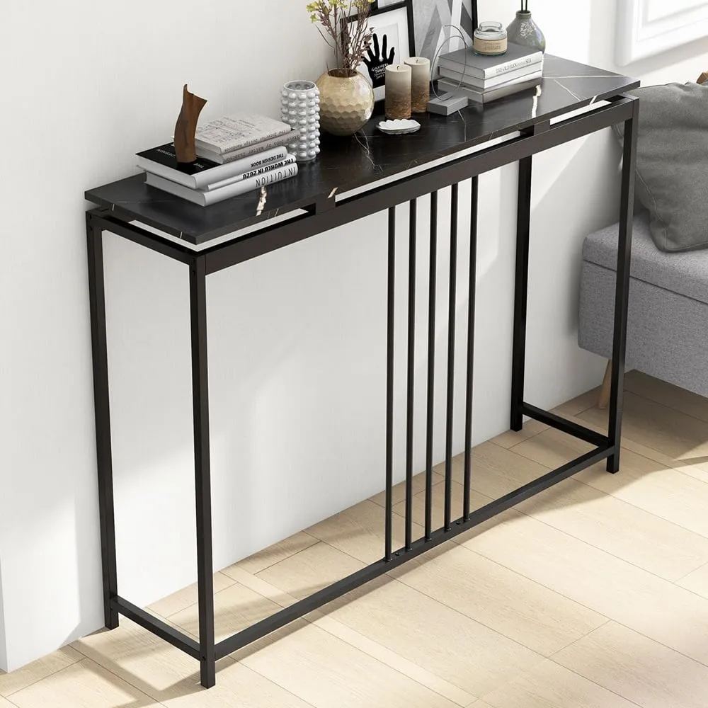 Console Table - Black, Faux Marble image