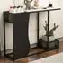 Console Table with 2 Mesh Storage - Black and White Marble