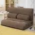 Convertible Floor Sofa Bed with Waist Pillows - Brown, Corduroy