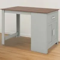 Costway 2-Seater Counter Height Dining Table with Storage - Grey