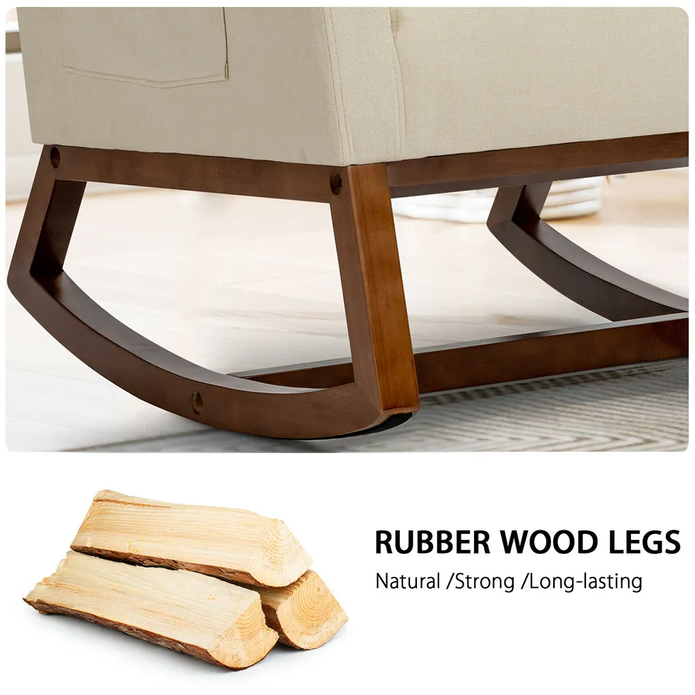 Costway Rocking Armchair - Beige