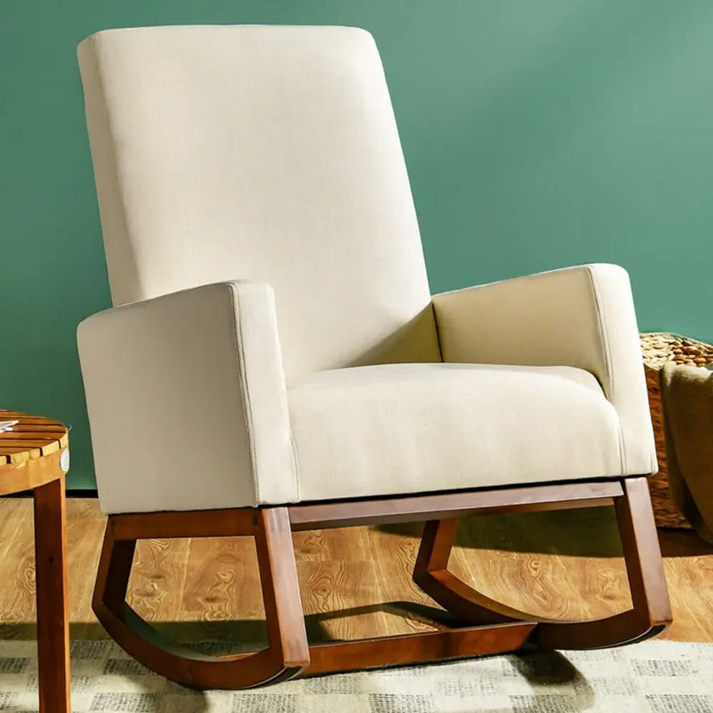 Costway Rocking Armchair - Beige image