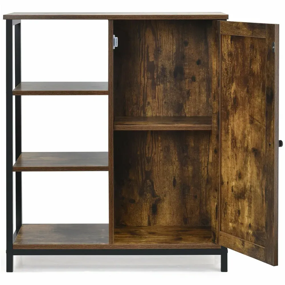 Costway Single Door 3 Shelf Storage Cabinet - Multi