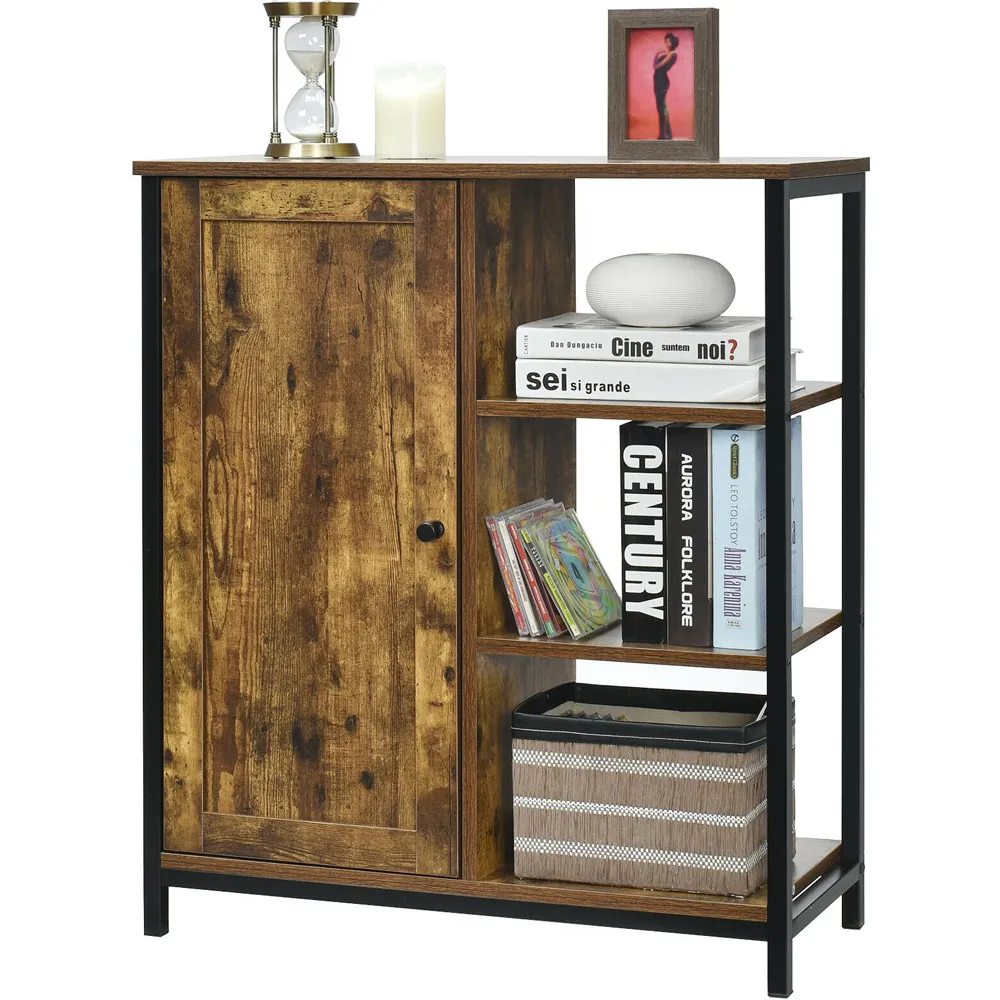 Costway Single Door 3 Shelf Storage Cabinet - Multi
