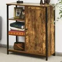 Costway Single Door 3 Shelf Storage Cabinet - Multi