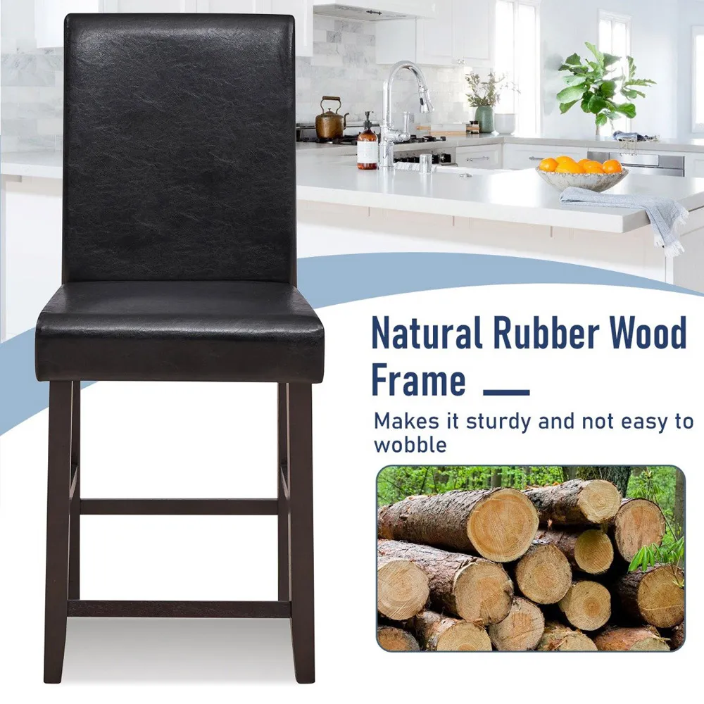 Counter Height Bar Stool Set of 2 - Black