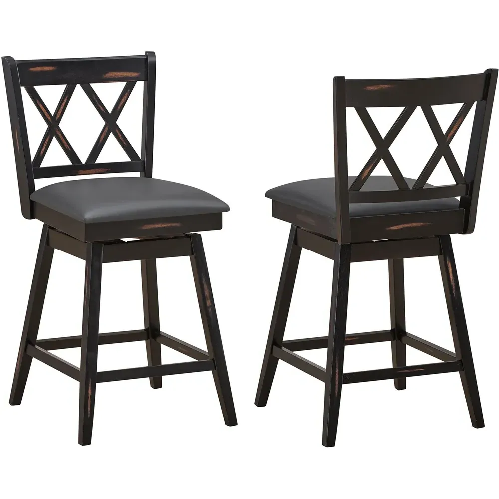 Counter Height Bar Stool Set of 2 - Black
