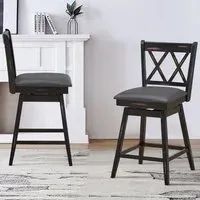 Counter Height Bar Stool Set of 2 - Black