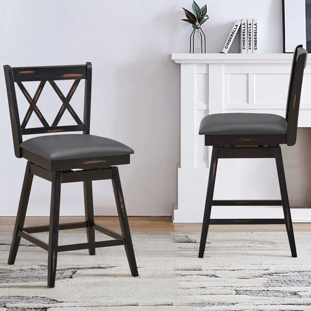 Counter Height Bar Stool Set of 2 - Black